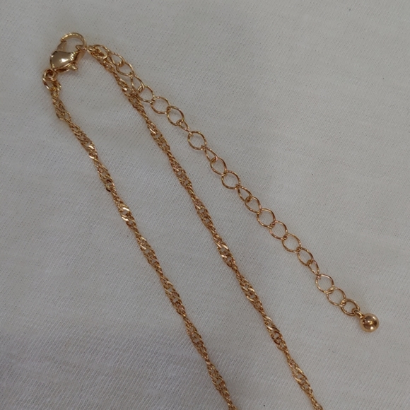 Long Gold Tone Chain & Glitter Pendant!!! - Picture 5 of 8